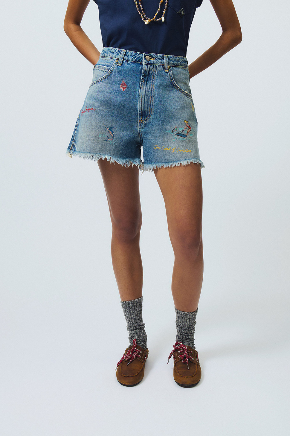 ROY ROGERS: OLD GLORY - GIRLFRIEND HAND PAINT SHORTS