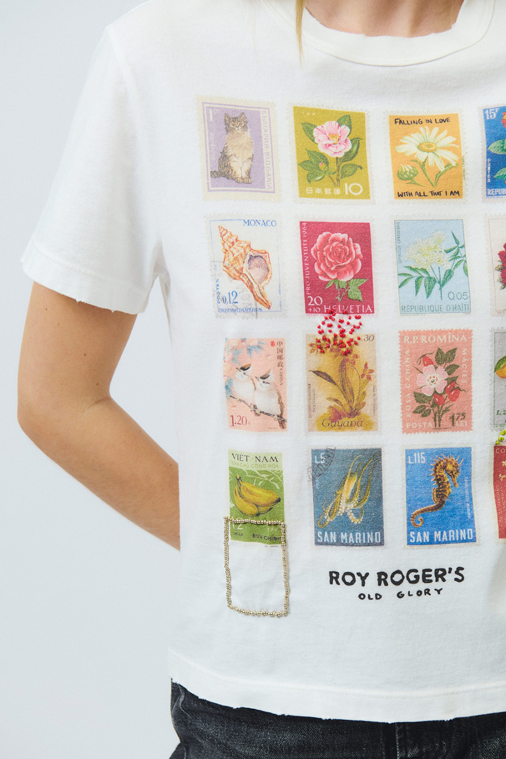 ROY ROGERS: OLD GLORY - T-SHIRT CON STAMPA VINTAGE STAMP
