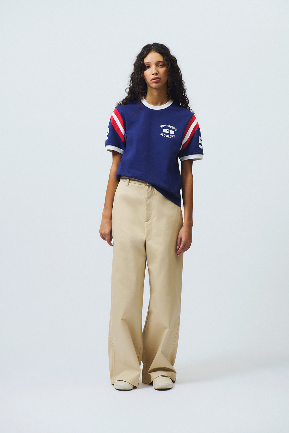 ROY ROGERS: BUCKLE CHINO PANTS IN GABARDINE