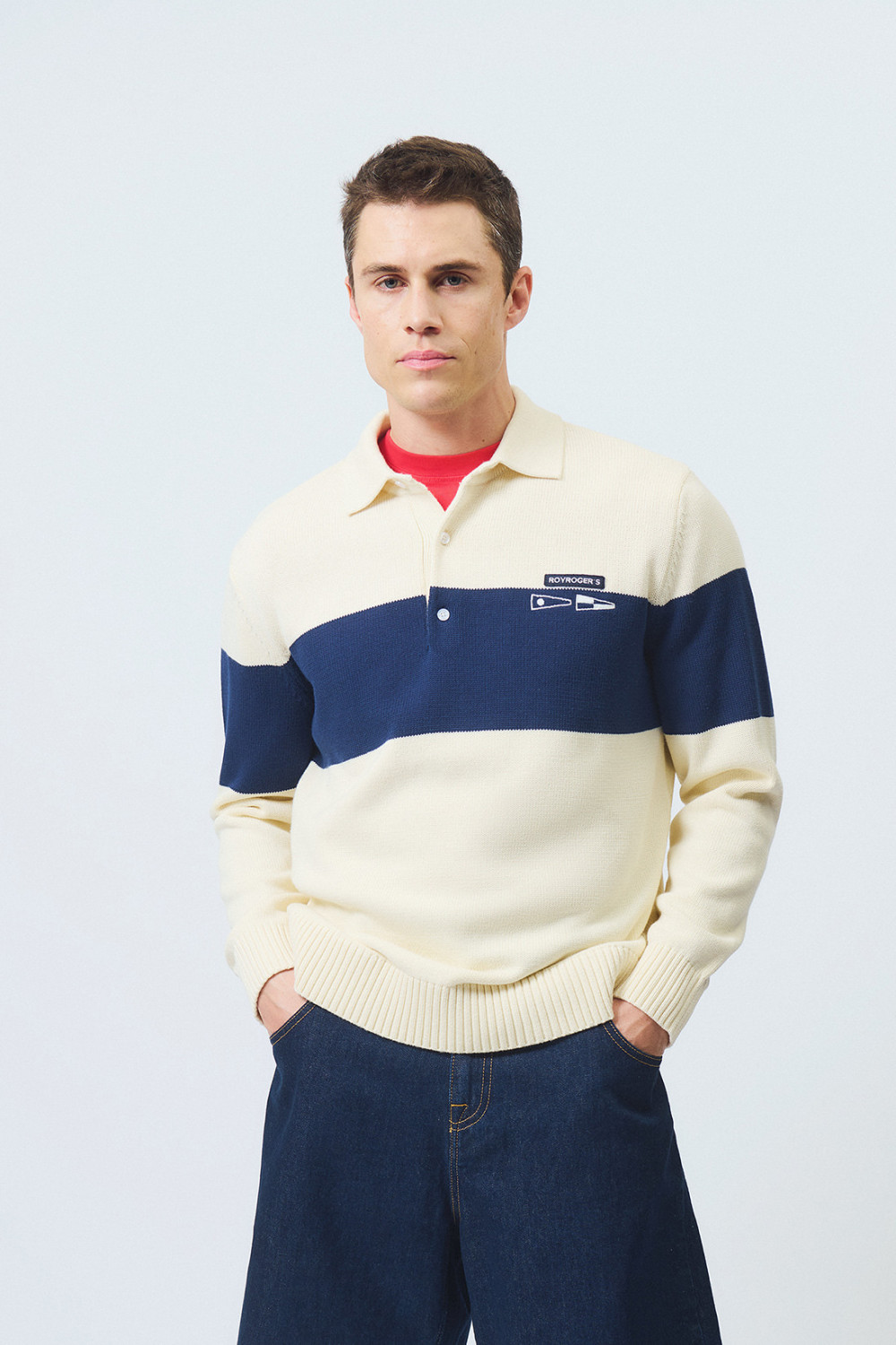 ROY ROGERS: POLO IN COTONE CON RICAMO FLAGS