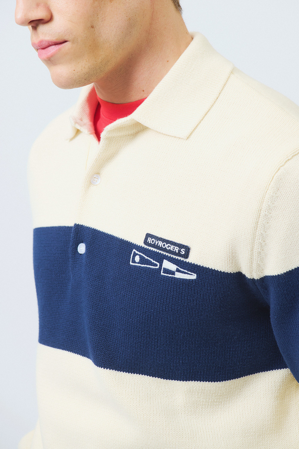 ROY ROGERS: POLO IN COTONE CON RICAMO FLAGS