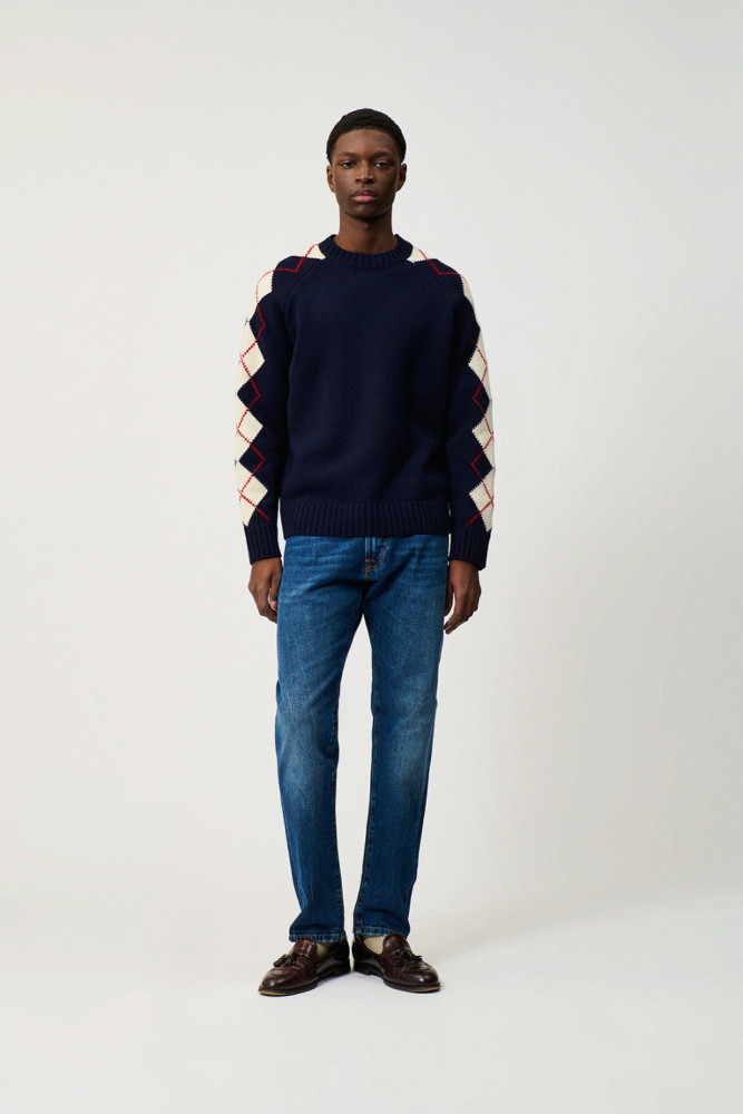 ARGYLE JUMPER IN MERINO WOOL