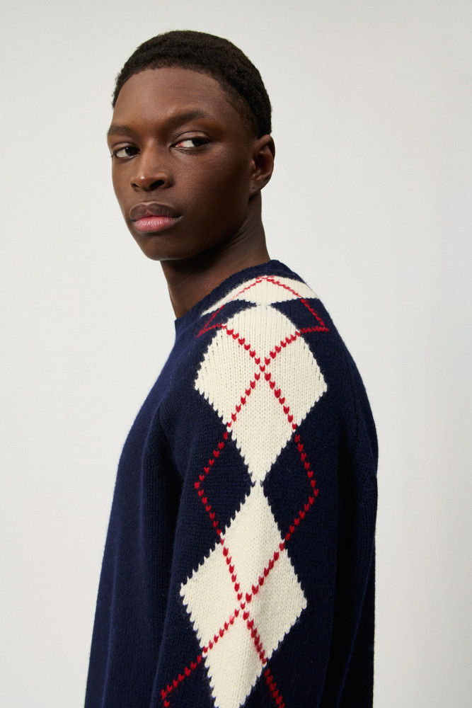 ARGYLE JUMPER IN MERINO WOOL