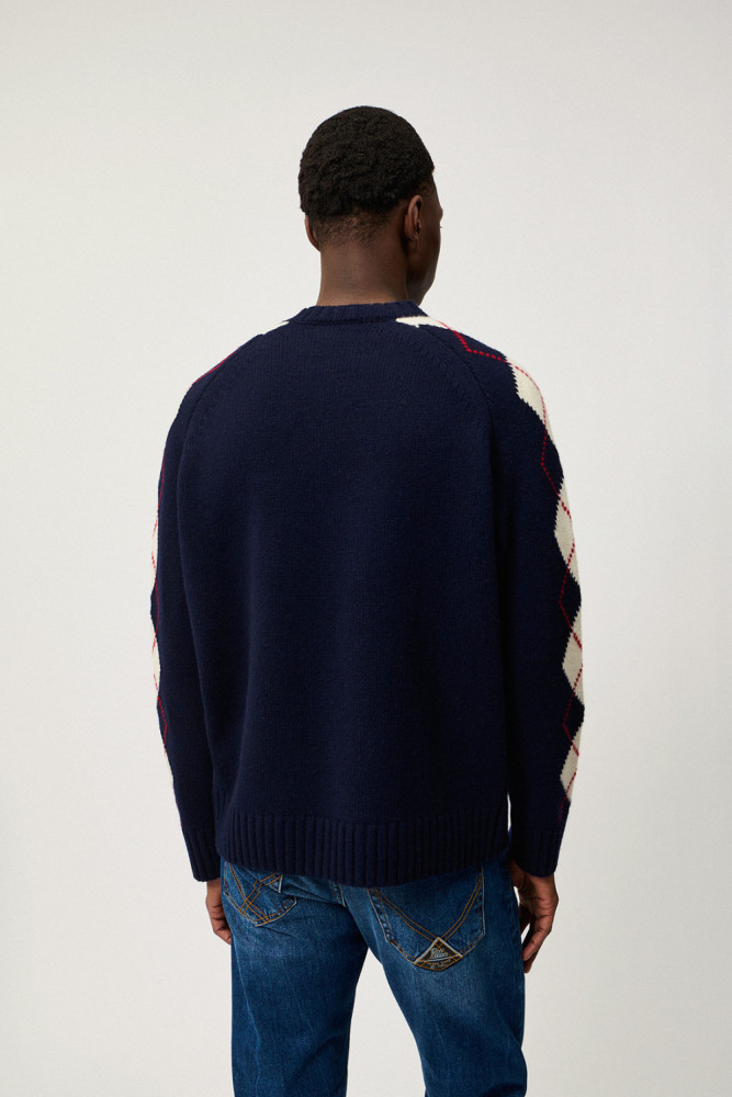 ARGYLE JUMPER IN MERINO WOOL