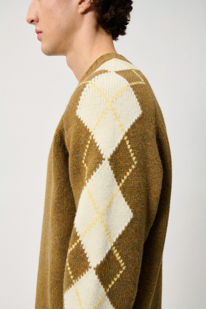 ARGYLE JUMPER IN MERINO WOOL