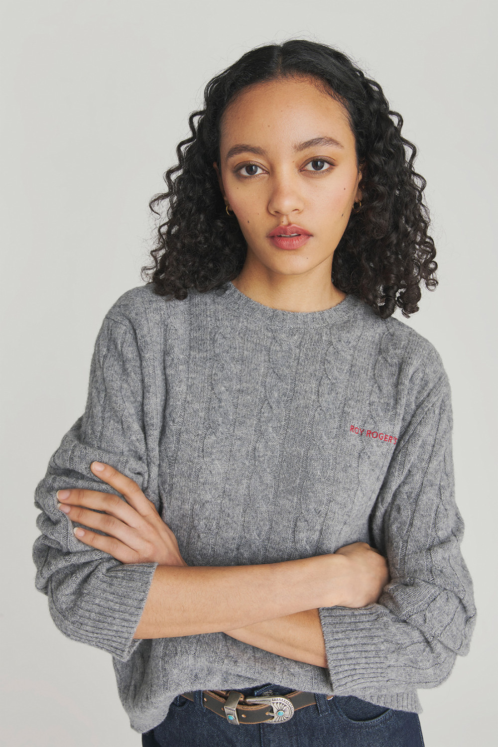 ROY ROGERS: PULLOVER CABLE IN LANA E CASHMERE