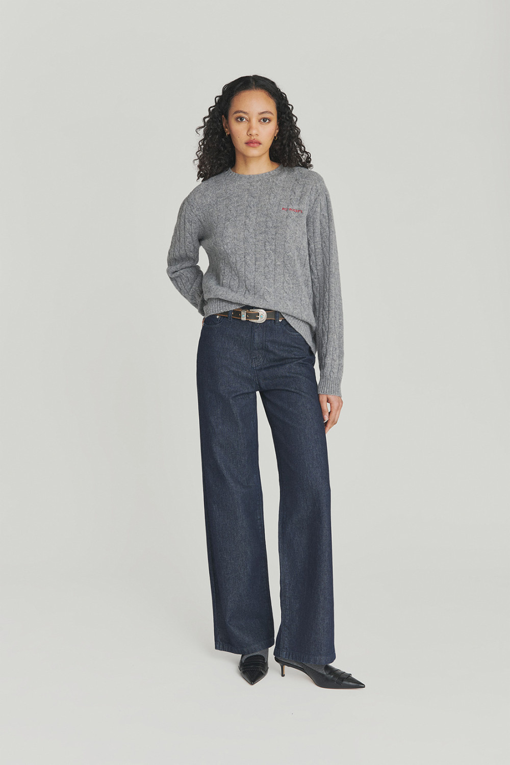ROY ROGERS: PULLOVER CABLE IN LANA E CASHMERE