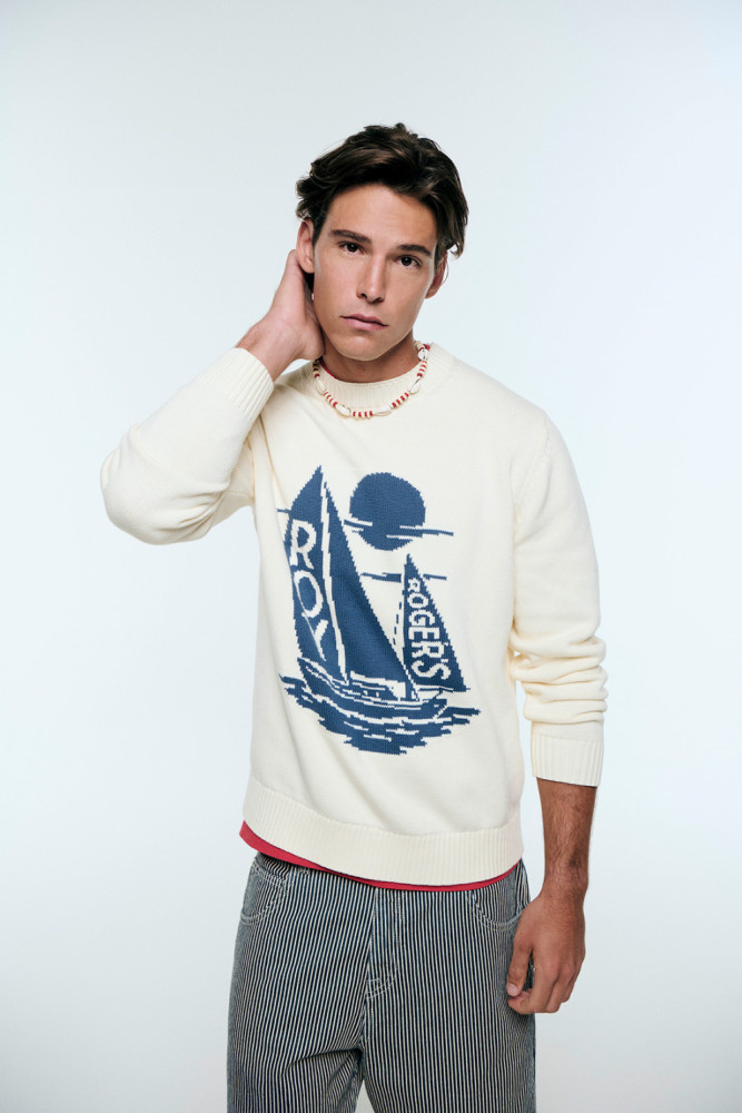 PULLOVER IN COTONE CON RICAMO SAIL