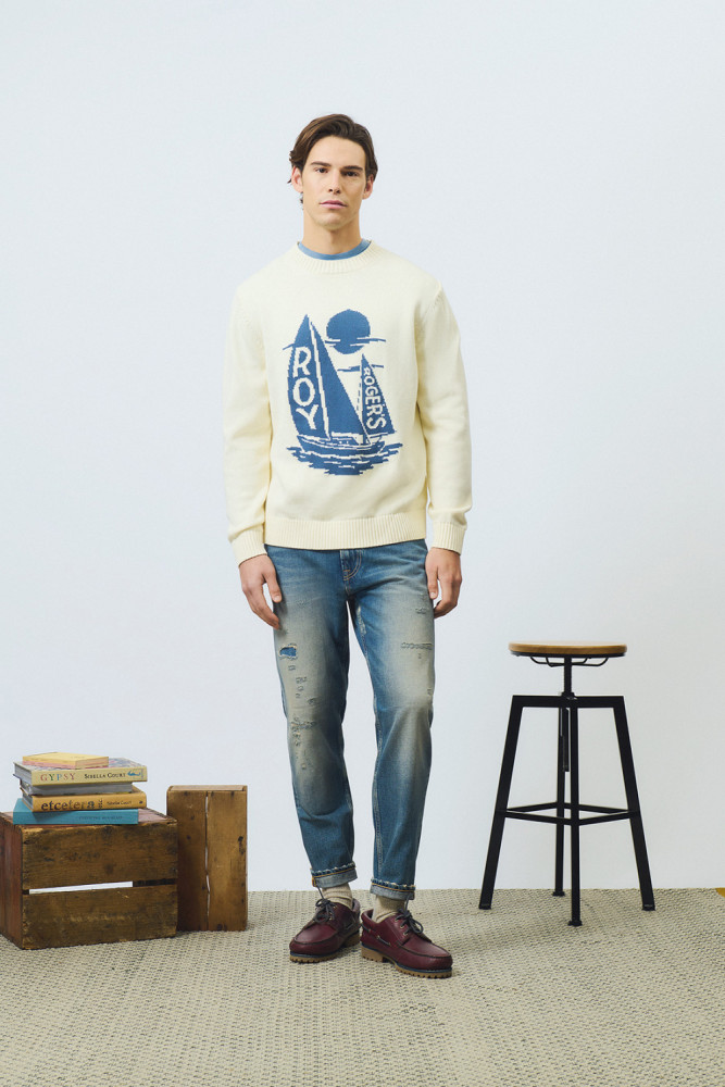 PULLOVER IN COTONE CON RICAMO SAIL