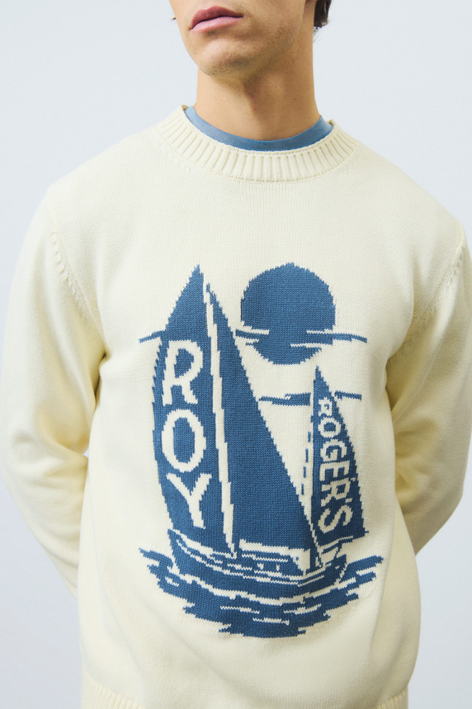 PULLOVER IN COTONE CON RICAMO SAIL
