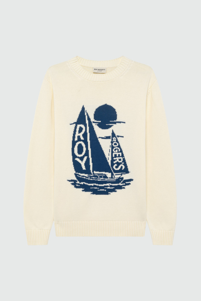 PULLOVER IN COTONE CON RICAMO SAIL