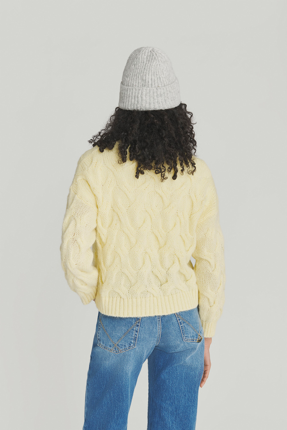 ROY ROGERS: MULTI-CABLE PULLOVER IN ALPACA BLEND