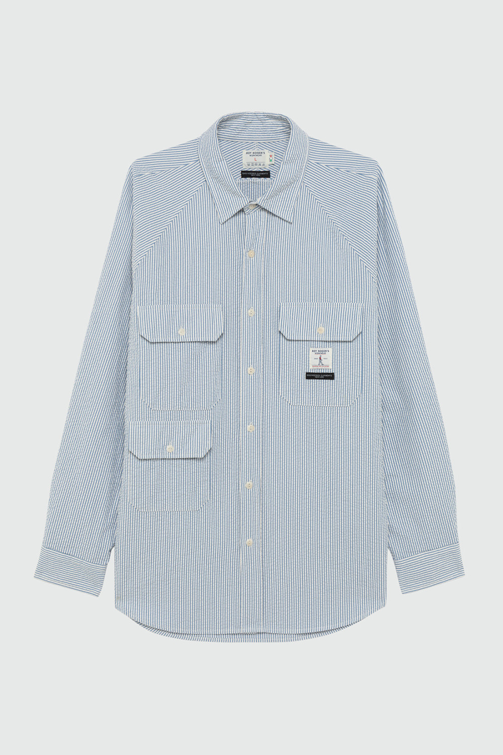 ROY ROGERS: ROY ROGER'S WORKWEAR x ENGINEERED GARMENTS - CAMICIA RAGLAN IN SEERSUCKER