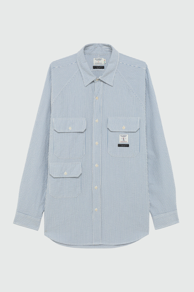 ROY ROGER'S WORKWEAR x ENGINEERED GARMENTS - CAMICIA RAGLAN IN SEERSUCKER