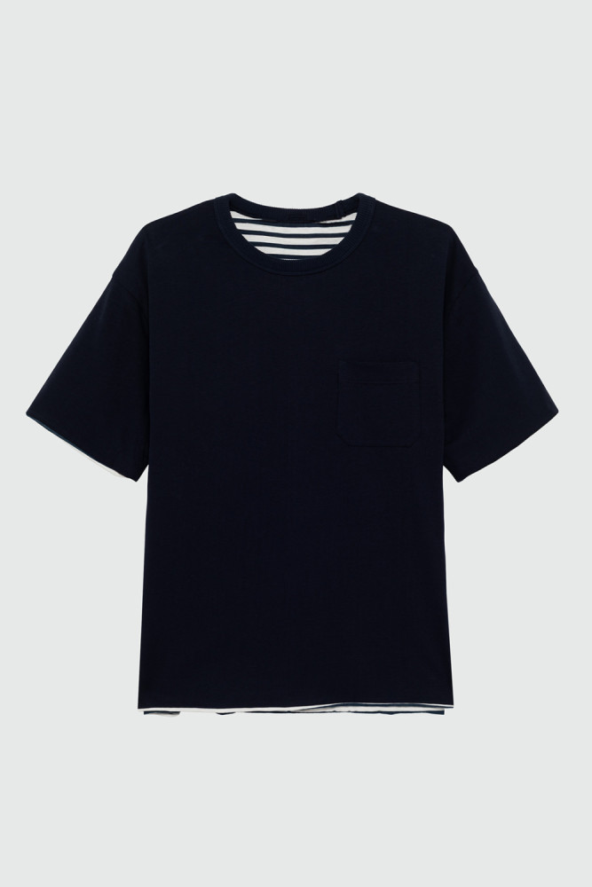 ROY ROGER'S WORKWEAR x ENGINEERED GARMENTS - T-SHIRT REVERSIBILE IN JERSEY