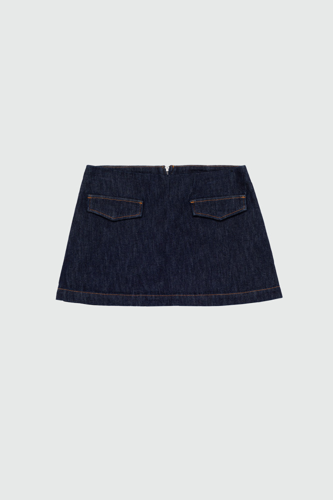 SKORT WRAP IN DENIM LIGHT RINSE