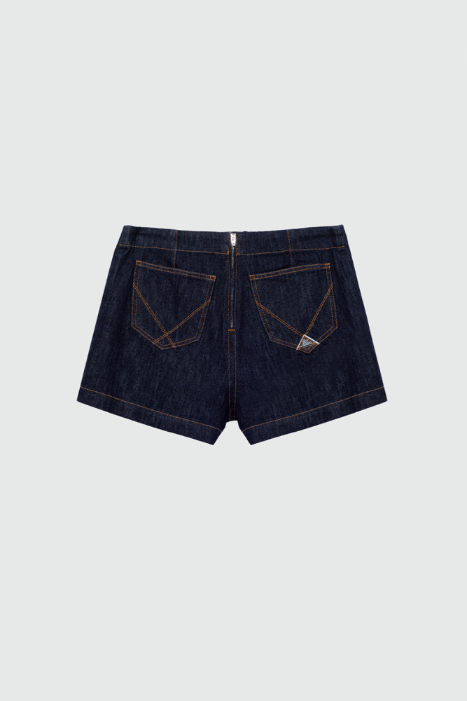 SKORT WRAP IN DENIM LIGHT RINSE