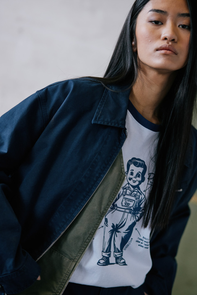 ROY ROGER'S X DAVE'S NY BICOLOR T-SHIRT WITH BUDDY PRINT