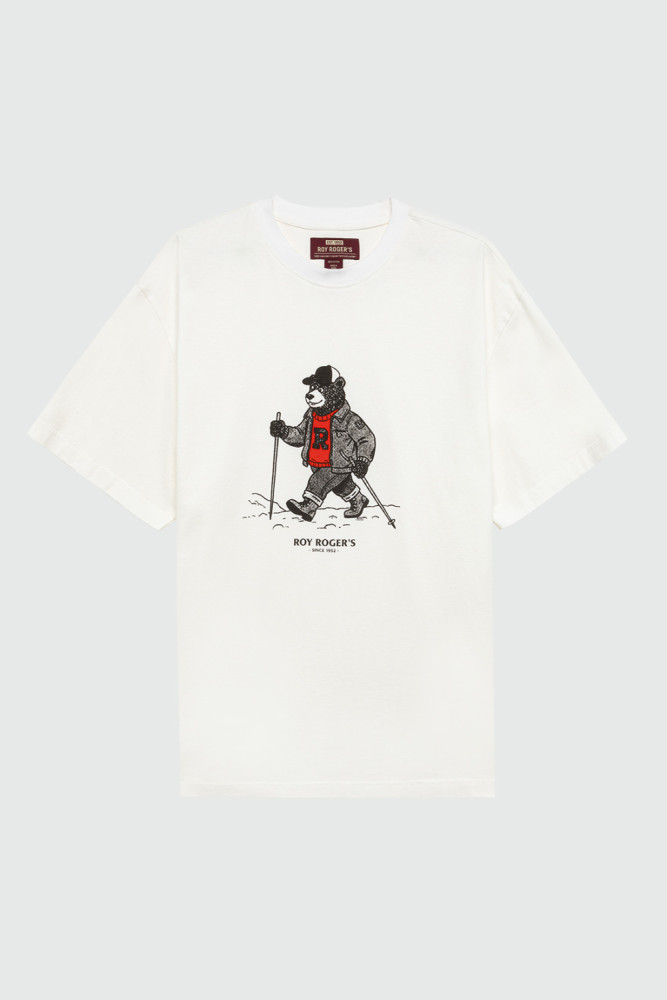 T-SHIRT WITH HIKING BEAR PRINT