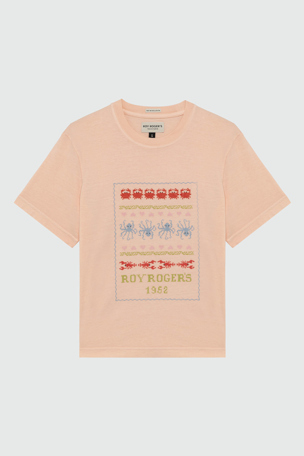 ROY ROGERS: T-SHIRT WITH SEA CROCHET PRINT