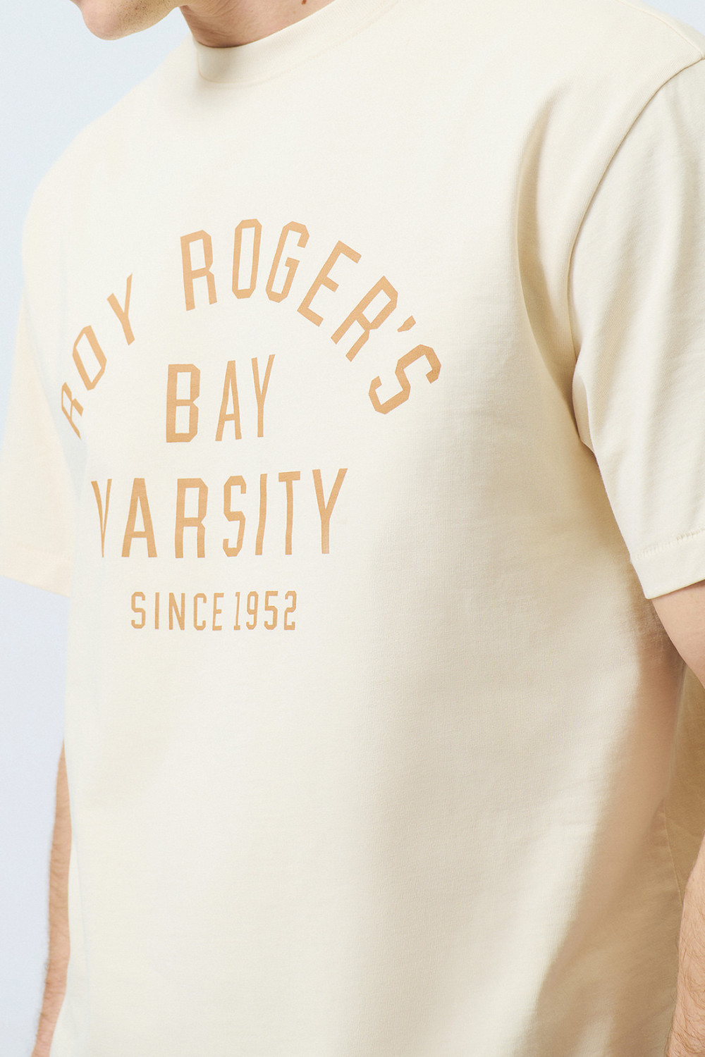 ROY ROGERS: T-SHIRT IN JERSEY CON STAMPA BAY VARSITY