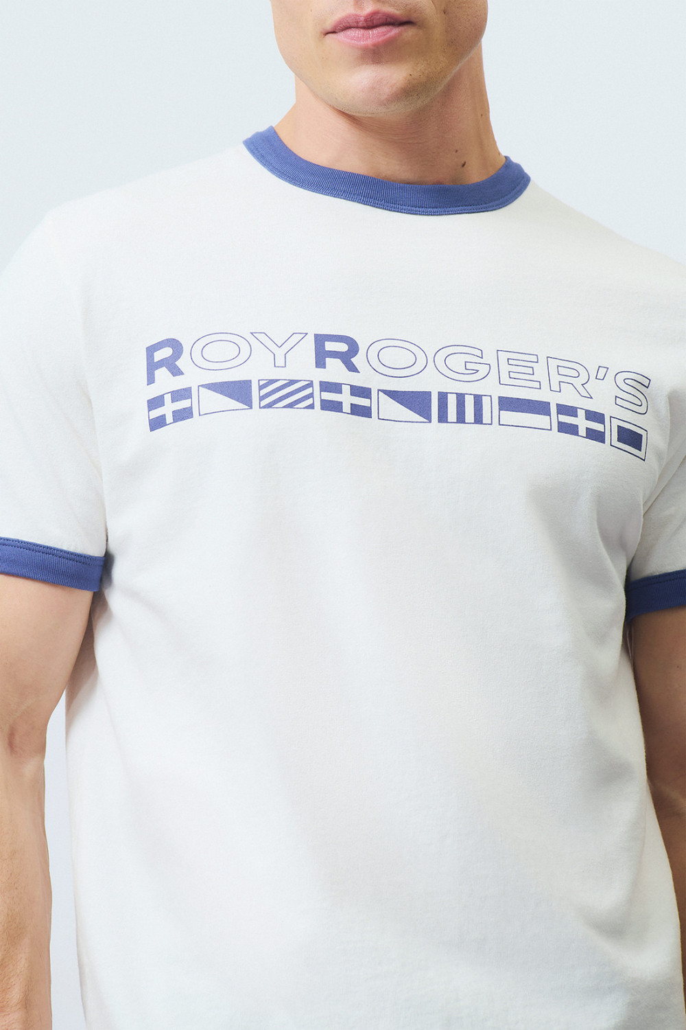 ROY ROGERS: T-SHIRT  IN JERSEY WITH NAUTIC FLAG PRINT