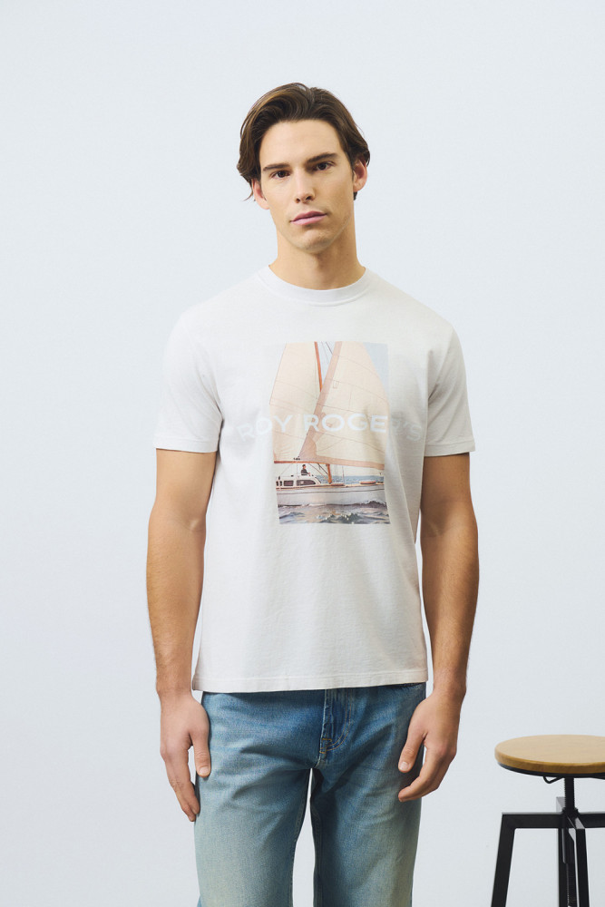 T-SHIRT IN JERSEY CON STAMPA NAUTIC LIFE