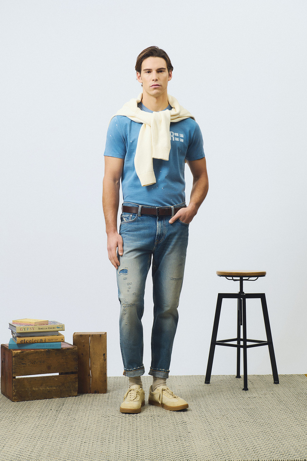 ROY ROGERS: T-SHIRT IN JERSEY CON STAMPA ROY FLAG