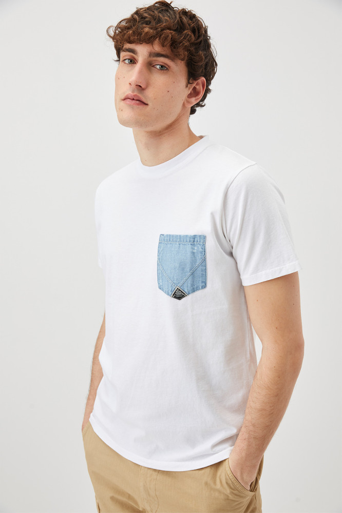 T-SHIRT POCKET CHAMBRAY IN JERSEY
