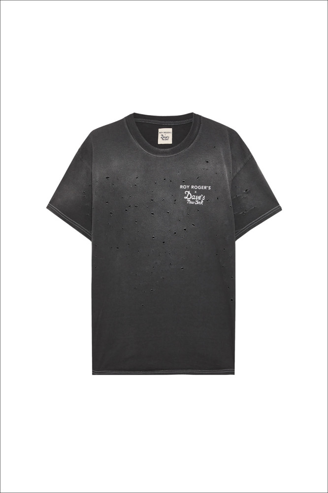 ROY ROGER'S X DAVE'S NY T-SHIRT WITH BROKEN VINTAGE EFFECT